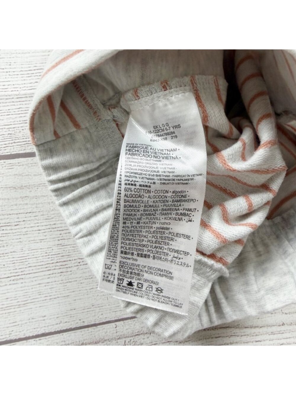 Nike Girls Striped Gray French Terry Shorts Pink Logo 6X - Picture 3 of 4